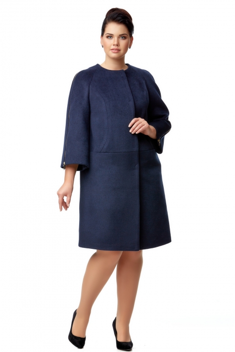 Женское пальто из текстиля без воротника 8005611