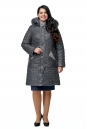 Женское пальто из текстиля с капюшоном, отделка песец 8009970-2