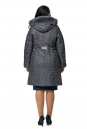 Женское пальто из текстиля с капюшоном, отделка песец 8009970-3
