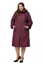 Женское пальто из текстиля с капюшоном, отделка норка 8010058