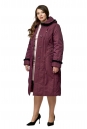 Женское пальто из текстиля с капюшоном, отделка норка 8010058-2