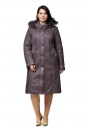 Женское пальто из текстиля с капюшоном, отделка песец 8010431