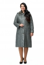 Женское пальто из текстиля с капюшоном, отделка искусственный мех 8011860