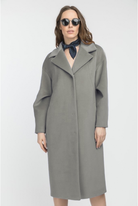 Женское пальто из текстиля с воротником 8015890