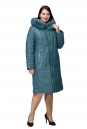 Женское пальто из текстиля с капюшоном, отделка песец 8015933