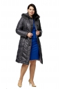 Женское пальто из текстиля с капюшоном, отделка песец 8015958-2