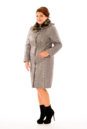 Женское пальто из текстиля с капюшоном, отделка искусственный мех 8015962-2