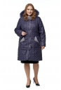 Женское пальто из текстиля с капюшоном, отделка песец 8016123