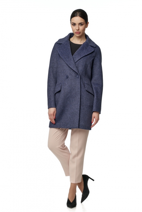 Женское пальто из текстиля с воротником 8016258