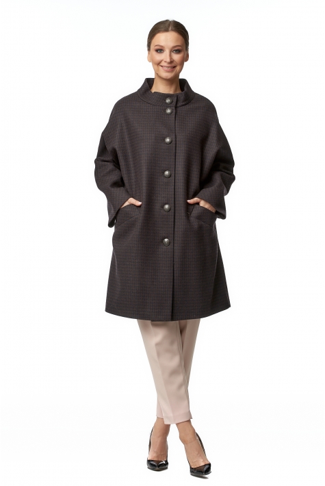 Женское пальто из текстиля с воротником 8016814