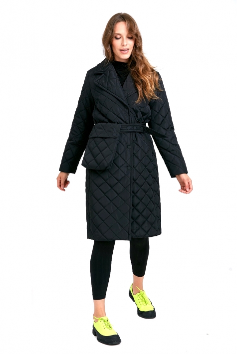 Женское пальто из текстиля с воротником 8018769