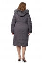 Женское пальто из текстиля с капюшоном, отделка песец 8019512-4