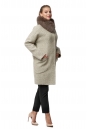 Женское пальто из текстиля с воротником, отделка песец 8019522-2