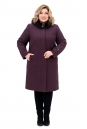 Женское пальто из текстиля с капюшоном, отделка искусственный мех 8020281