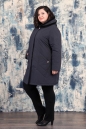 Женское пальто из текстиля с капюшоном, отделка норка 8020284
