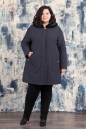 Женское пальто из текстиля с капюшоном, отделка норка 8020284-2