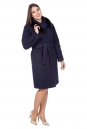 Женское пальто из текстиля с воротником, отделка песец 8021817-2