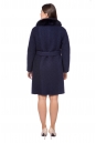Женское пальто из текстиля с воротником, отделка песец 8021817-3