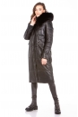 Женское кожаное пальто из натуральной кожи с капюшоном, отделка песец 8023135-2