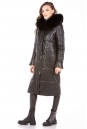 Женское кожаное пальто из натуральной кожи с капюшоном, отделка песец 8023135-11