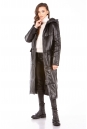 Женское кожаное пальто из натуральной кожи с капюшоном 8023138-12
