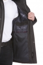 Пуховик мужской из текстиля с капюшоном, отделка искусственный мех 8023305-10