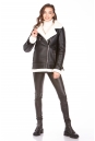 Женская кожаная куртка из эко-кожи с воротником, отделка искусственный мех 8023333-4