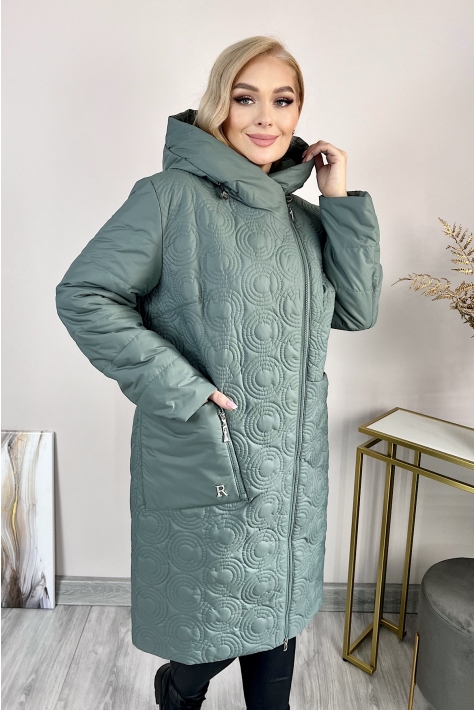 Женское пальто из текстиля с капюшоном 8024013
